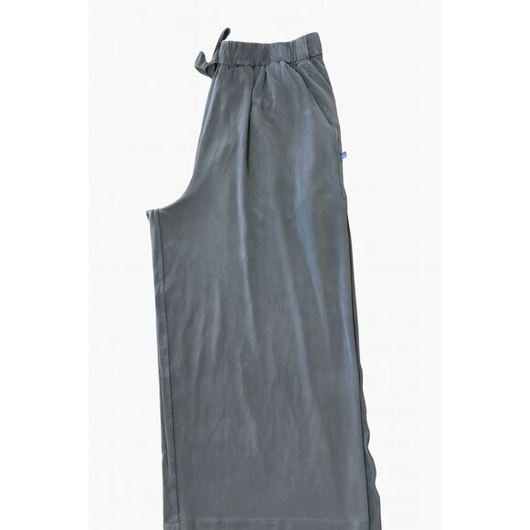 Lululemon Flow In Elegance Crop Blue Cupro Drape Wide Leg Lounge Pants Sz 4 - Picture 2 of 9